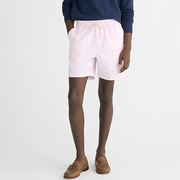 J.Crew 6" Dock Short Mens S Pink Drawstring Elastic Waist Stretchy Side Pockets - Picture 1 of 8